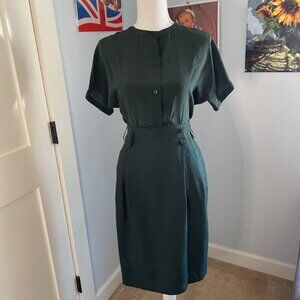 Vintage Forest Green Ellen Tracy Skirt Suit